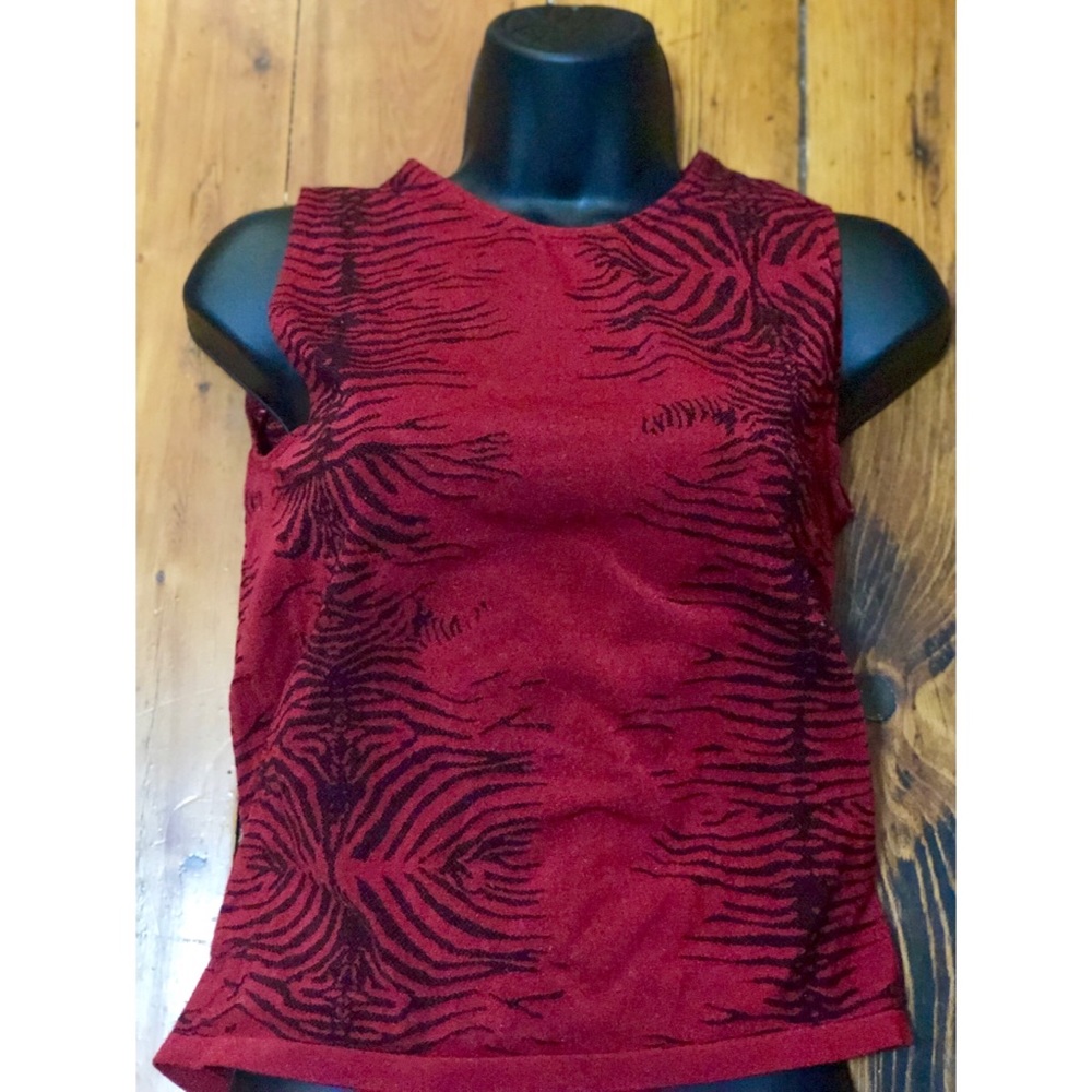 Express Red Patterned Blouse, Made in Italy